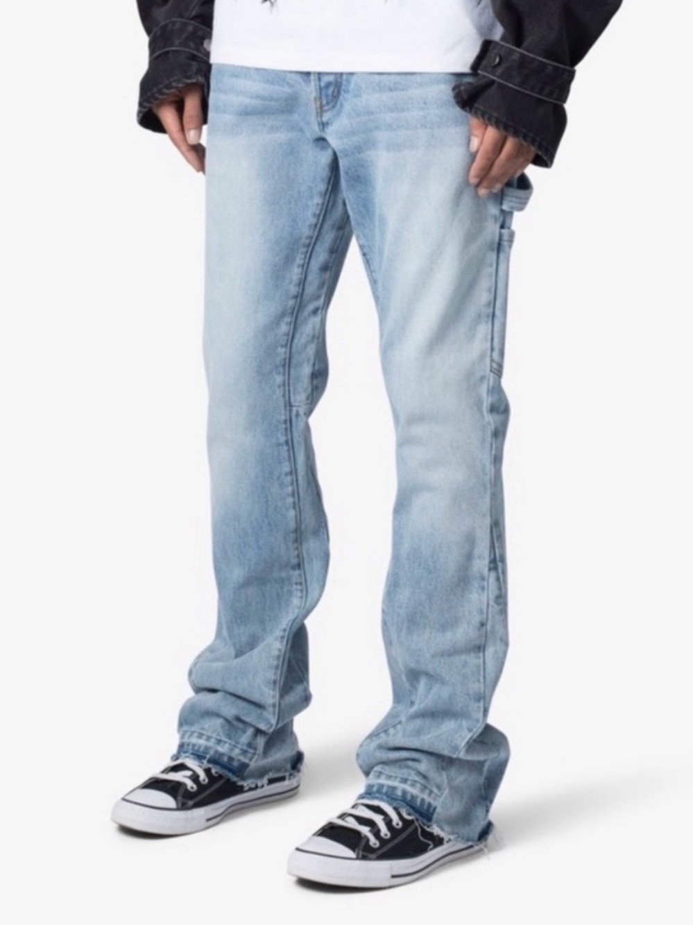 MNML Light Blue Bootcut Jeans - Picture 2 of 4